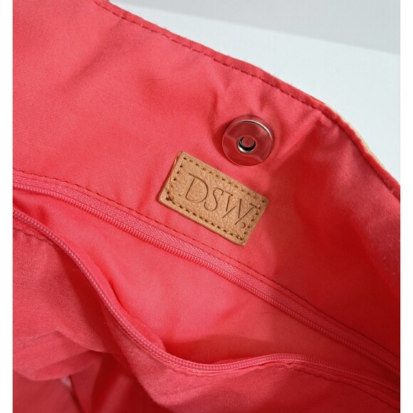 Hearts Retro Vintage Canvas Boat Tote Beach Travel Bag Red Pink White Brown DSW - Picture 6 of 7